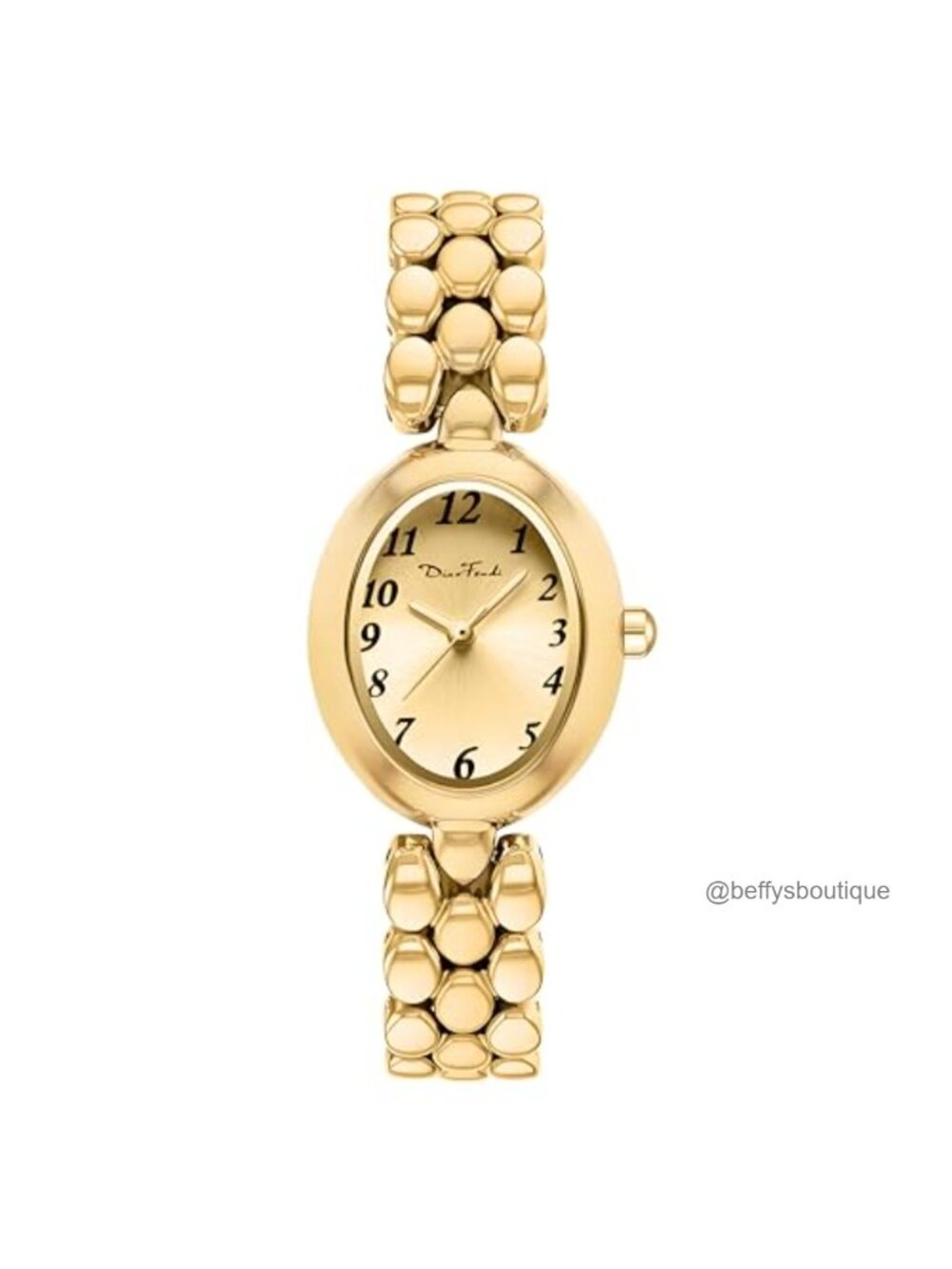 Gold Quartz Watch Stainless Steel Band Dainty Wristwatch Analog